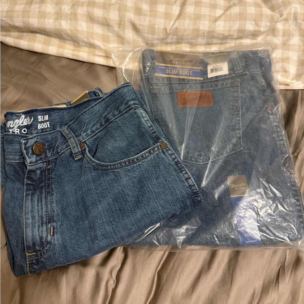 2 pairs wrangler retro slim boot